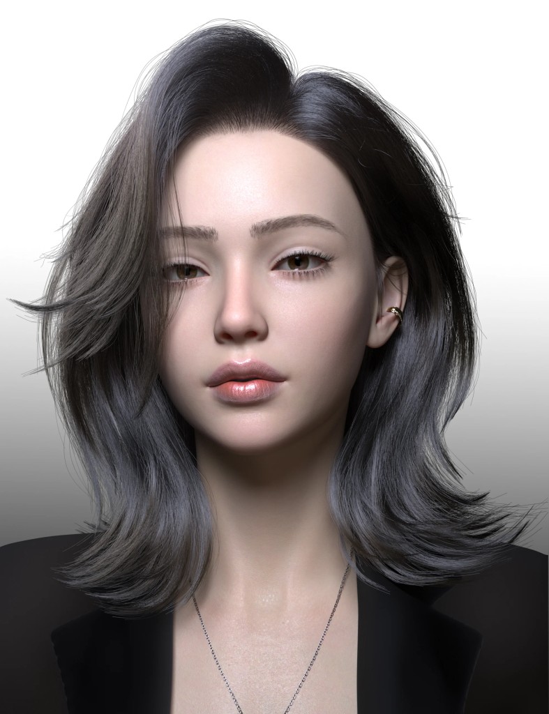 dForce Strand-Based FE Chic Layered Bob Hair for Genesis 9, 8, and 8.1