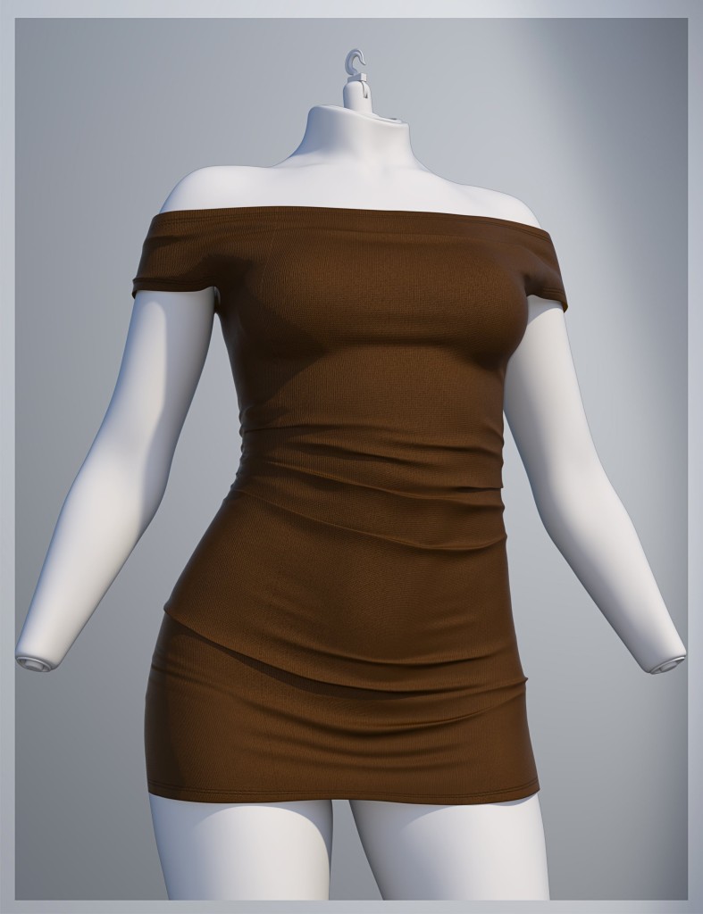 dForce SU Off Shoulder Dress for Genesis 9, 8.1, and 8 Female