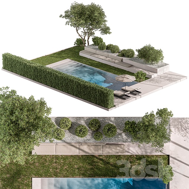 Landscape Furniture Backyard with Pool 95