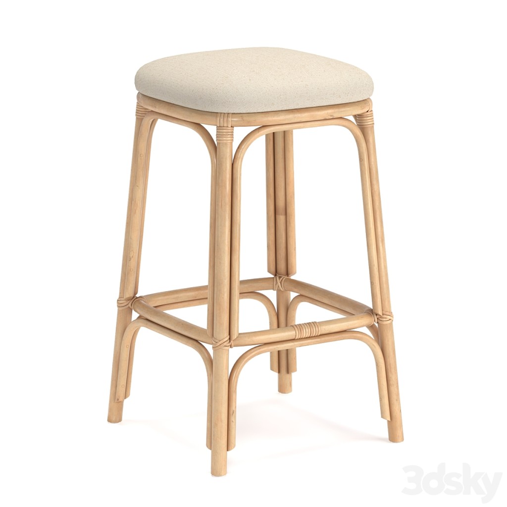 Rattan Bar Stool, Koni