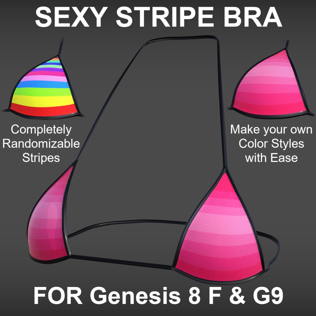 Sexy Stripe Bra for Genesis 8 Female & G9