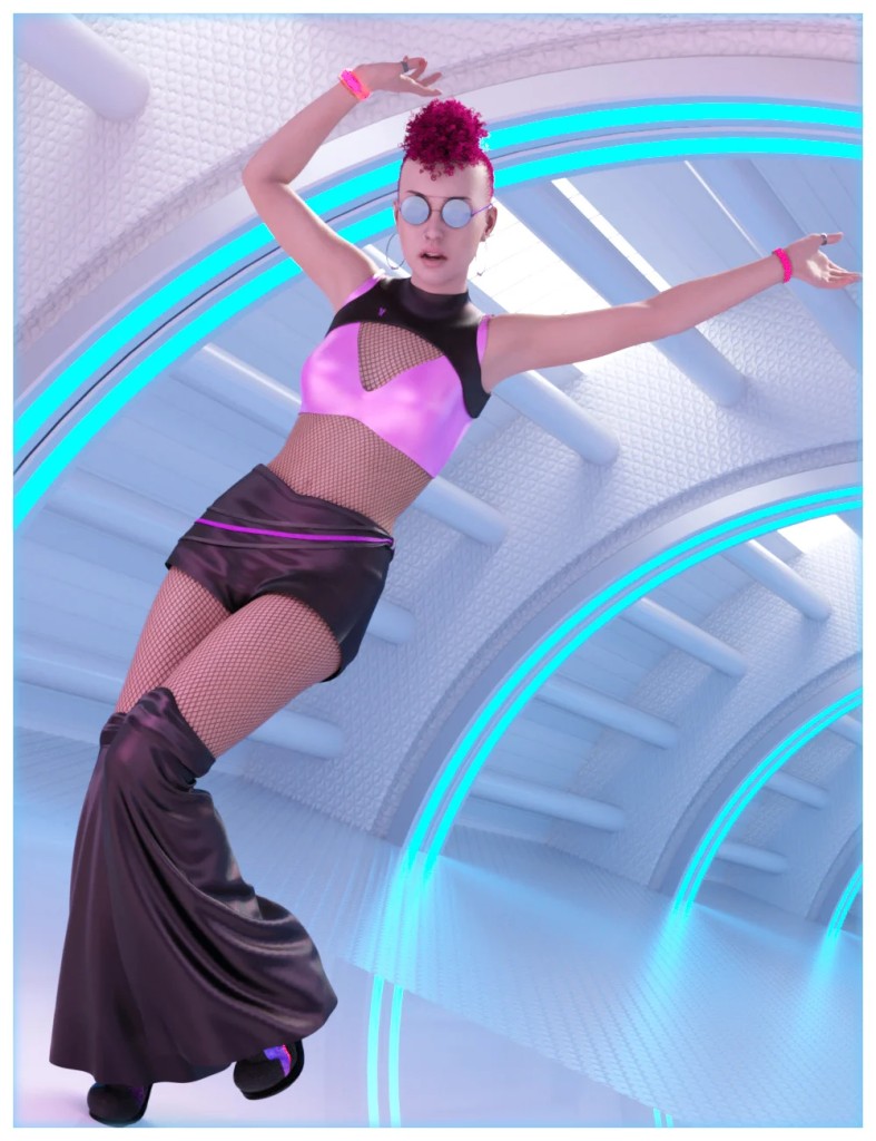 dForce Rave Party Outfit for Genesis 8 Female(s) + All Addon Texture Packs