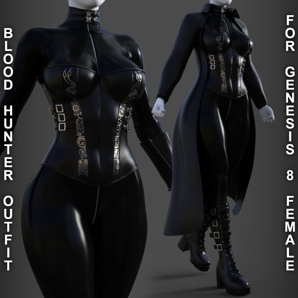 Blood Hunter Outfit for Genesis 8 Female