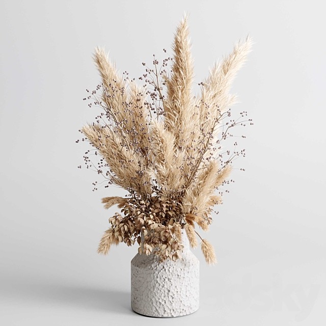 pampas dry flowers in a concrete vase bouquet 53