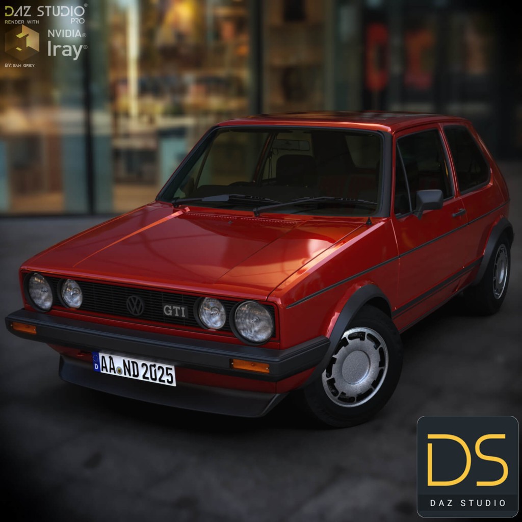 Volkswagen Golf GTI 1983 for Daz Studio