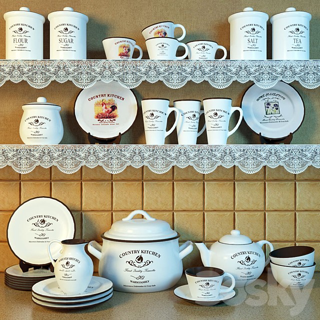 Country kitchen utensils