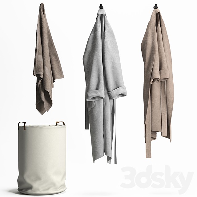 Laundry basket Bathrobe and Towel
