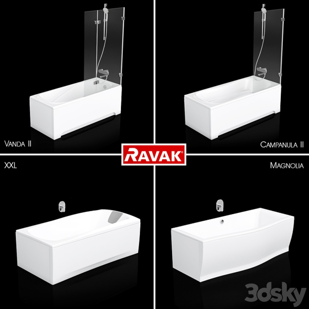 Set of baths Ravak set 06 (XXL, Magnolia, Campanula II, Vanda II)