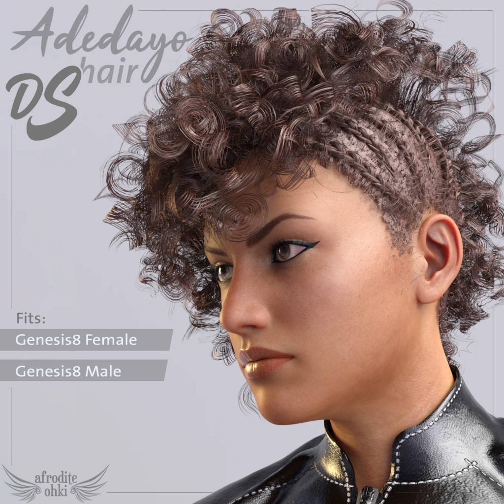 Adedayo Hair DS for Genesis 8