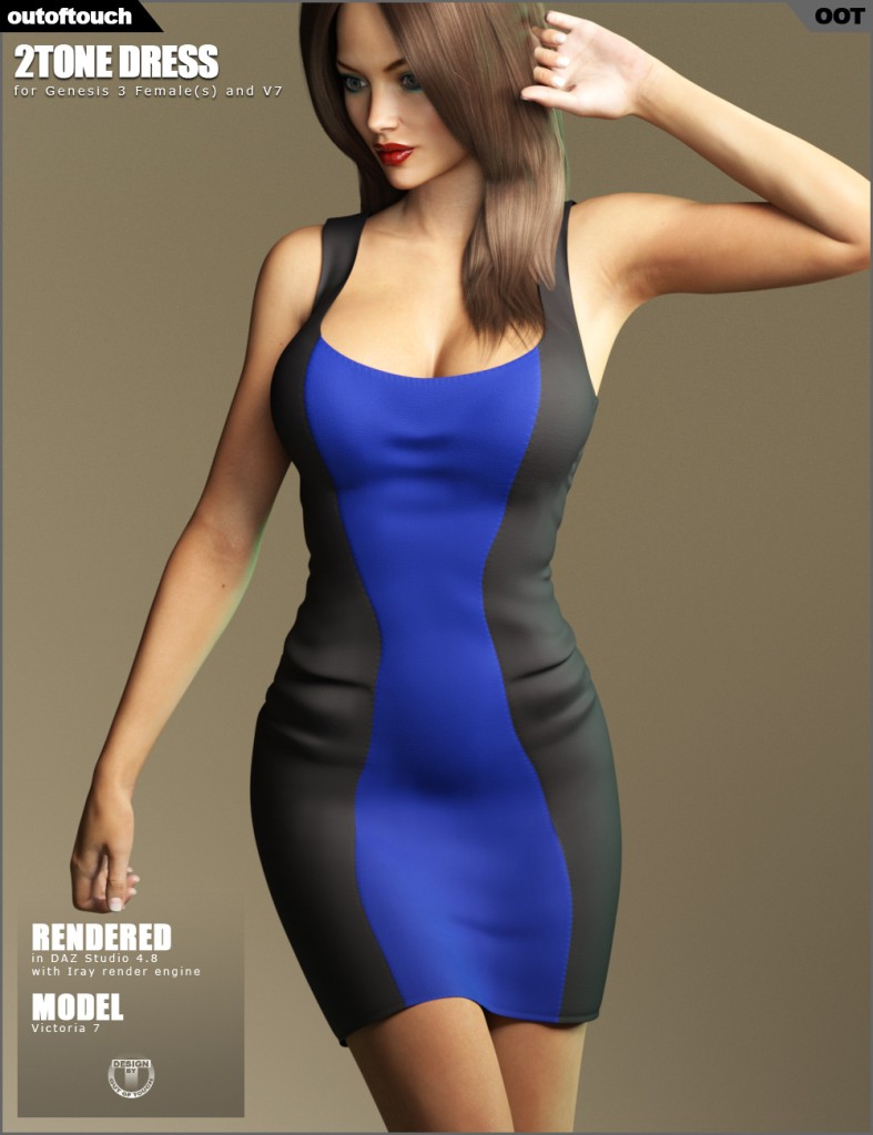 2Tone Dress for Genesis 3 Female(s)