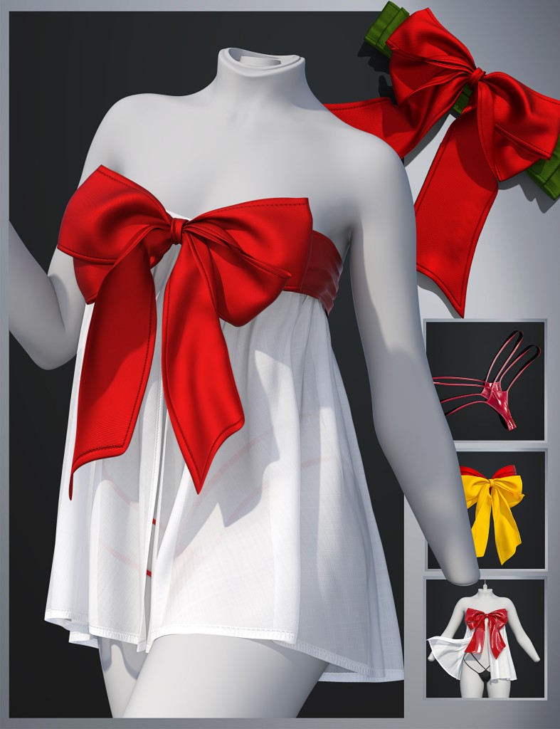 dForce SU Bowknot Underwear Set for Genesis 9