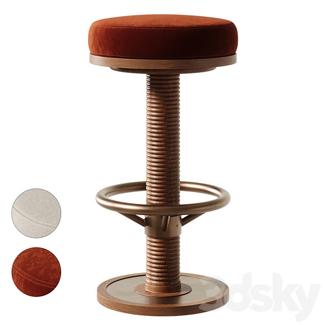 SOHO HOME Bryden Counter Stool Velvet Oak Bar Stool