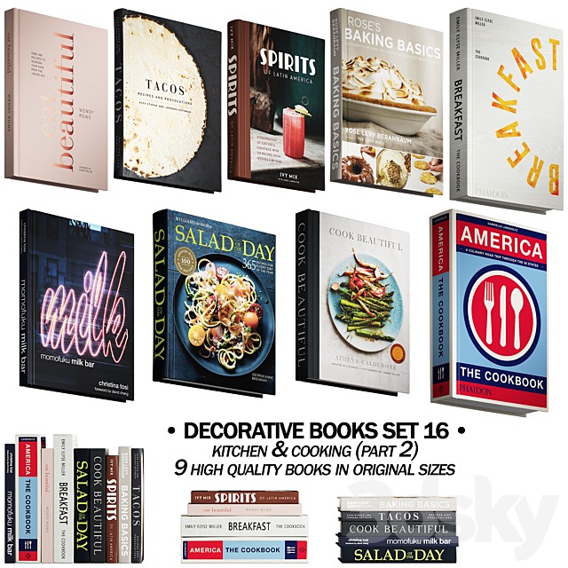 145 decorative books set 16 kitchen and cooking P02