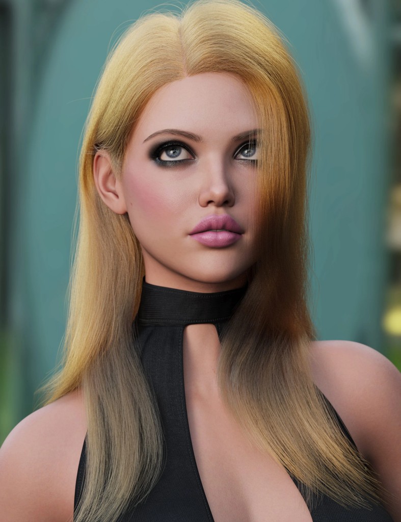 dForce Strand-Based Long Glamorous Style Hair for Genesis 9 and Genesis 8 Female