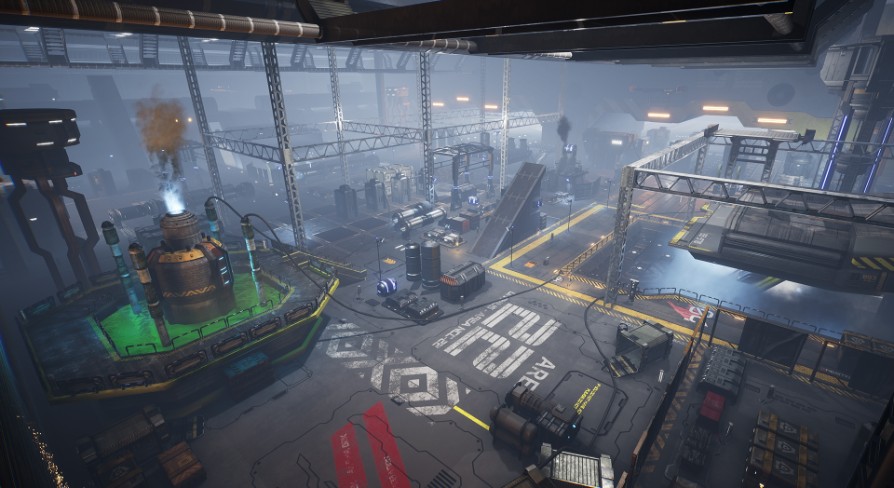 Modular Sci-fi Hangar Area Environment UE5.3