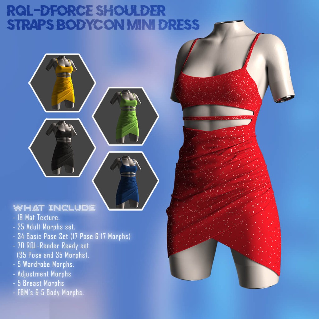 RQL-dForce Shoulder Straps Bodycon Mini Dress G8F & G8.1