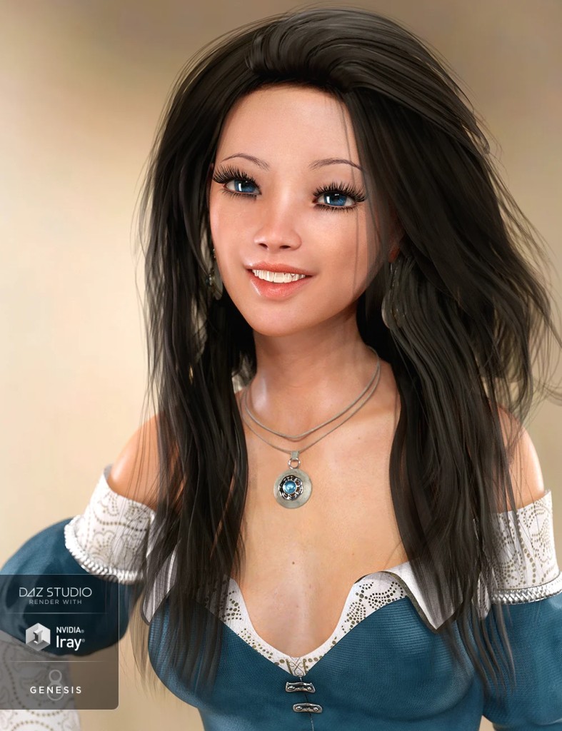 Heather Hair for Genesis 8 Female