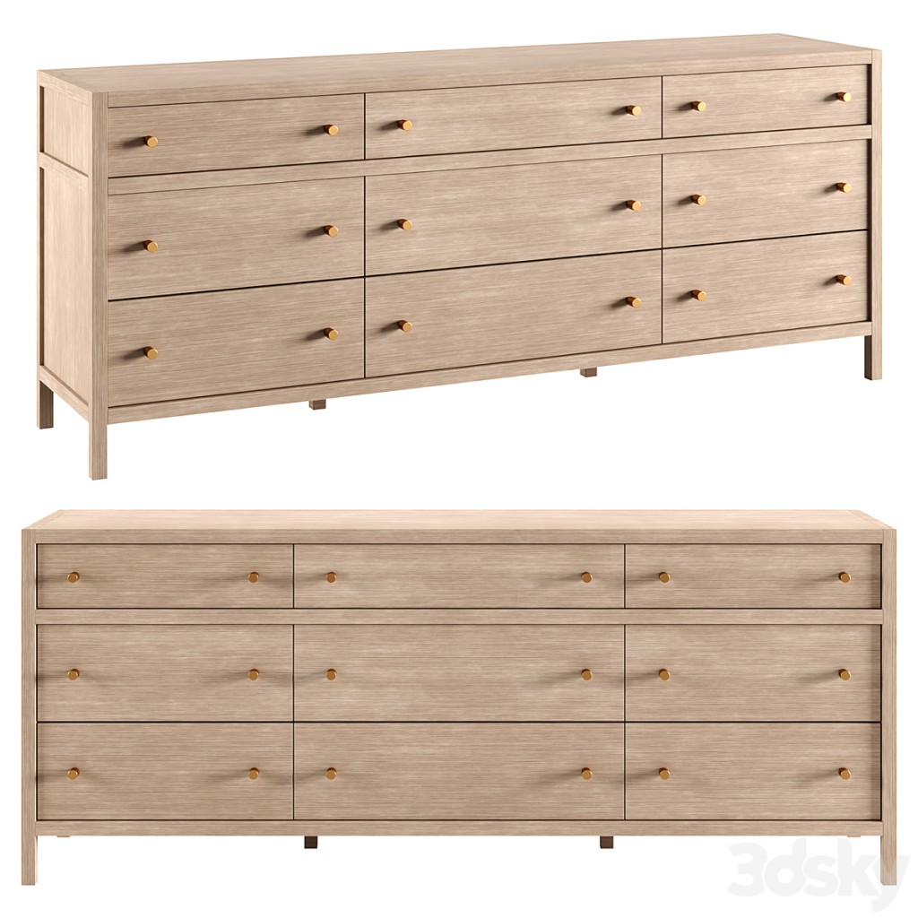 Keane Weathered Natural Wood 9-Drawer Dresser