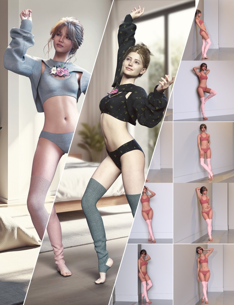 dForce Cute and Cozy Outfit Bundle for Genesis 9