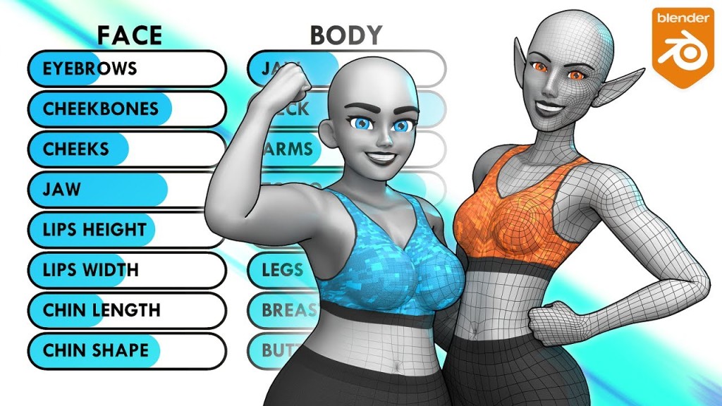 Customisable Female Basemesh v1.0 – Blender 4.1+