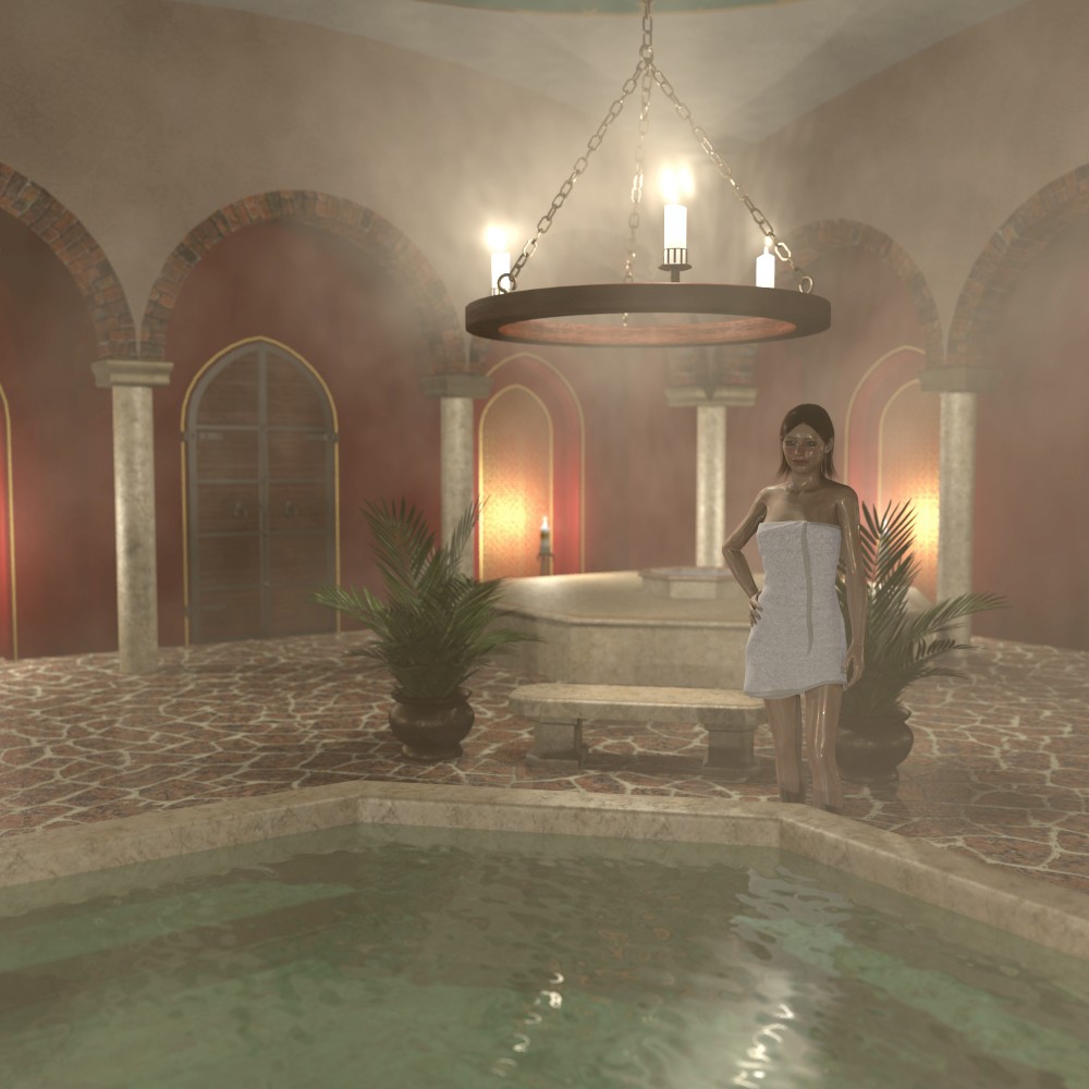 Bath house scene for Poser