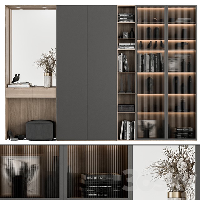 Hallway 33 -Black and Wood with Glass Door Entrance