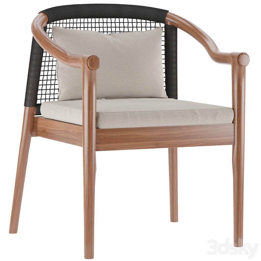Lodge Dining Chair with Armrests Outdoor Atmosphere