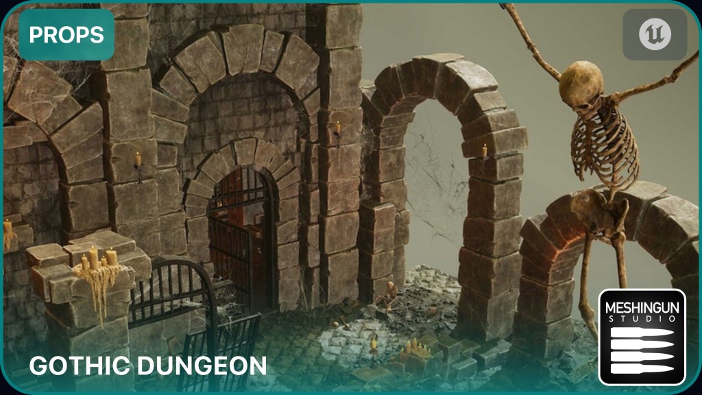 [UE5] Gothic Dungeon Props Vol1 Meshingun