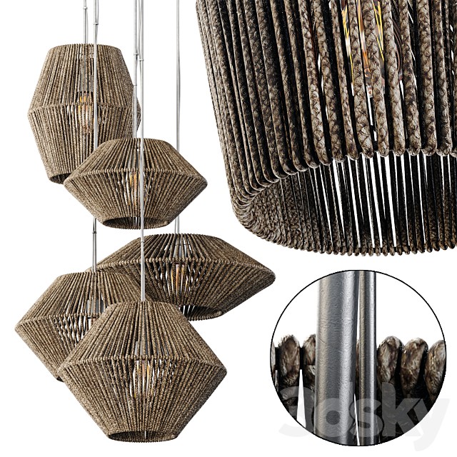 Lamp cone rope n8 / Rope chandelier cone №8