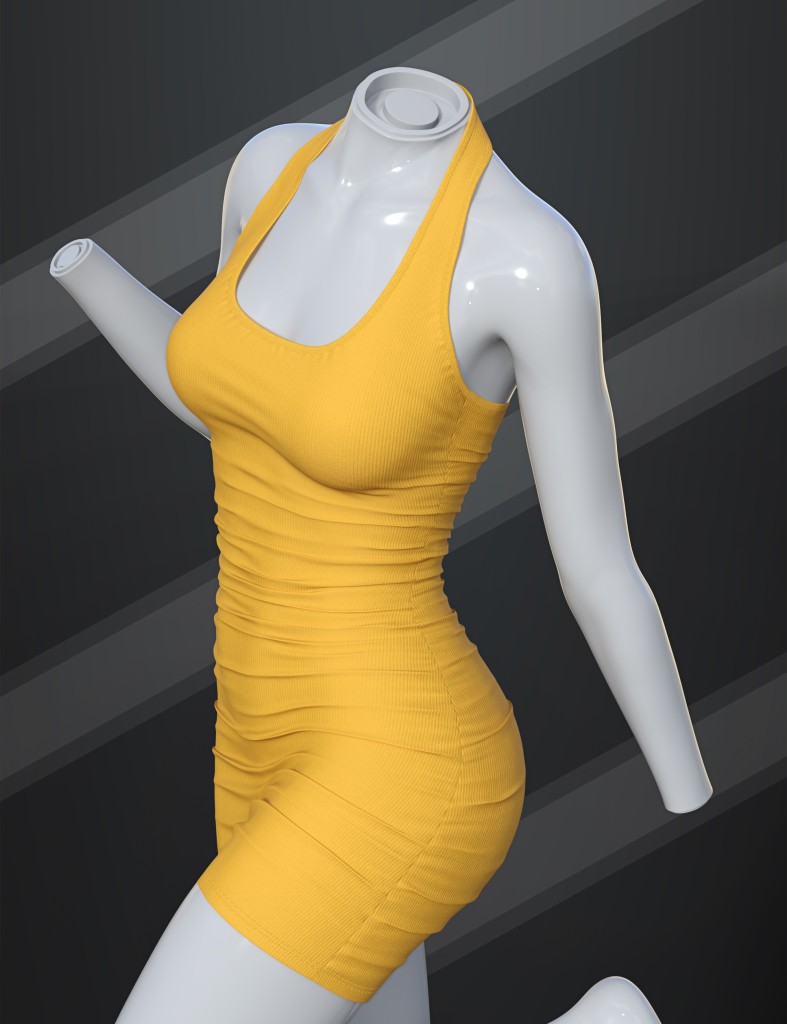 dForce SU Halter Dress for Genesis 9, 8.1, and 8 Female