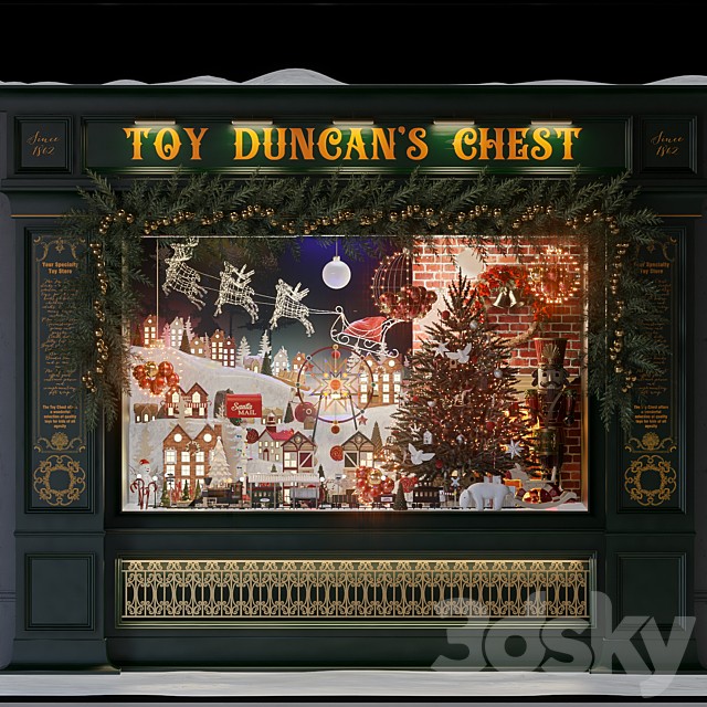 Christmas toy store showcase
