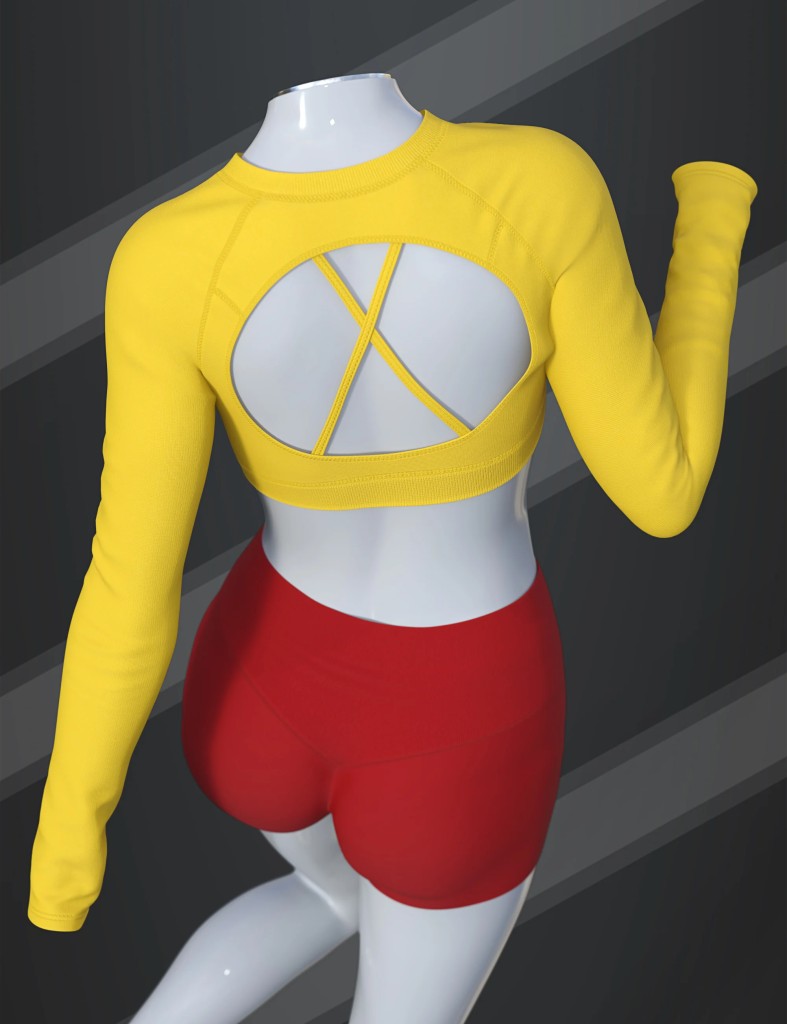 dForce SU Yoga Workout Suit for Genesis 9, 8.1, and 8 Female