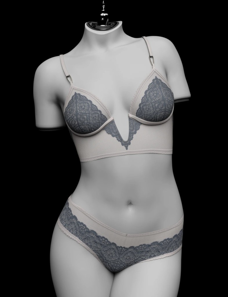 F3D High Cut Lace Lingerie for Genesis 9 Feminine