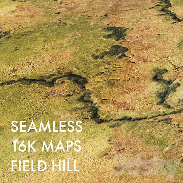 Terrain Hilly Field Material | Seamless | PBR