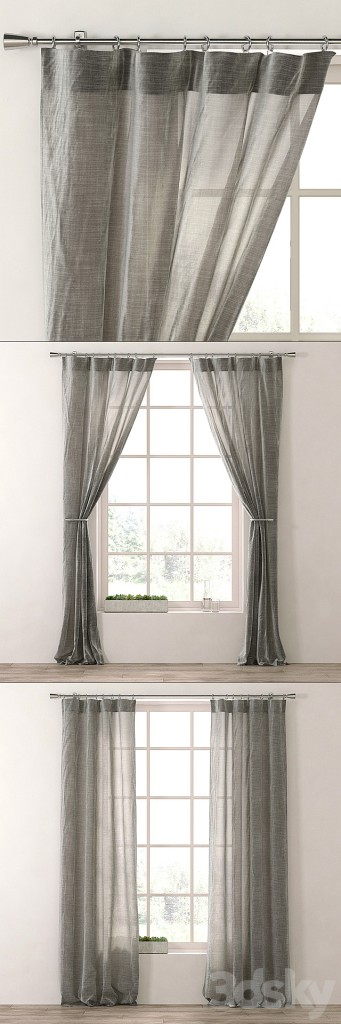 RH / METALLIC OPAQUE LINEN DRAPERY PANEL