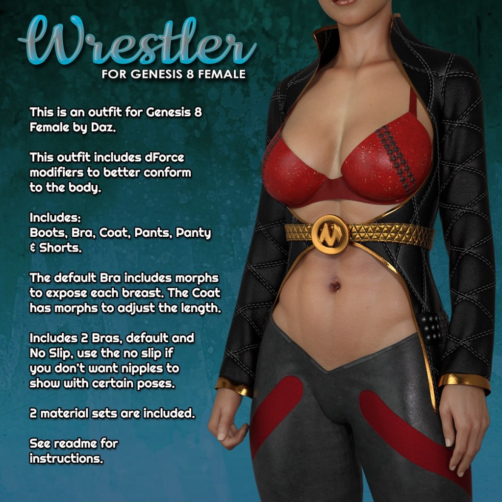 Exnem dForce Wrestler Outfit for Genesis 8 Female