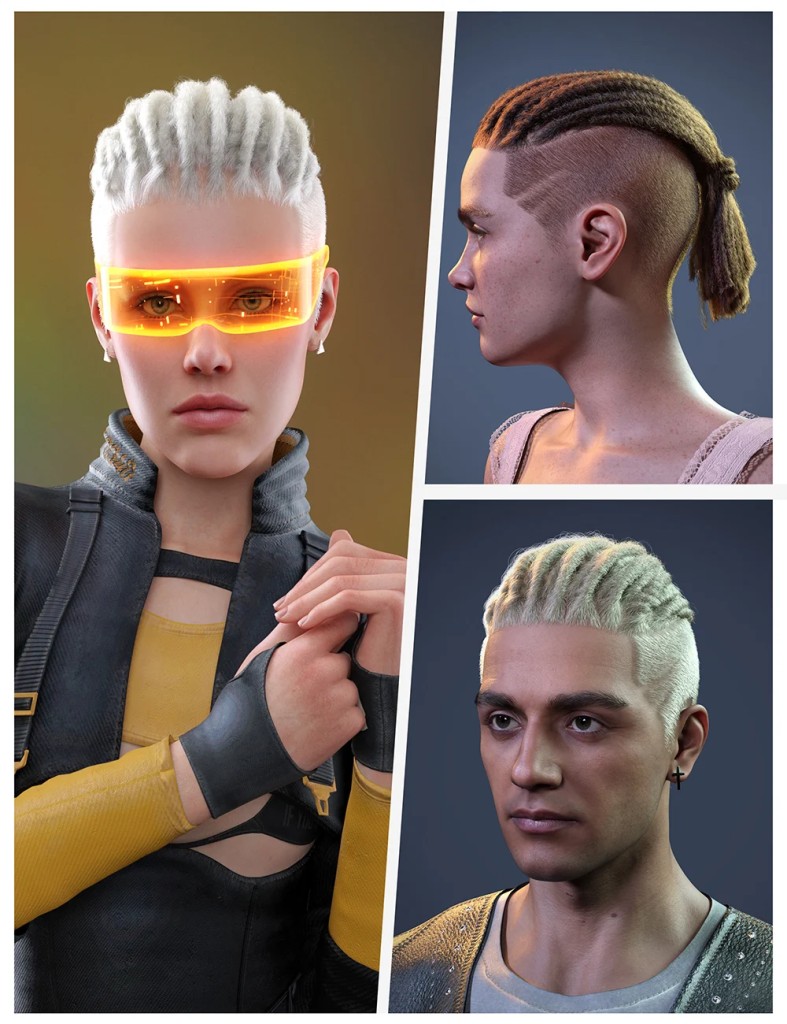dForce Hesba Hair and MB Hesba for Genesis 9 Feminine Bundle