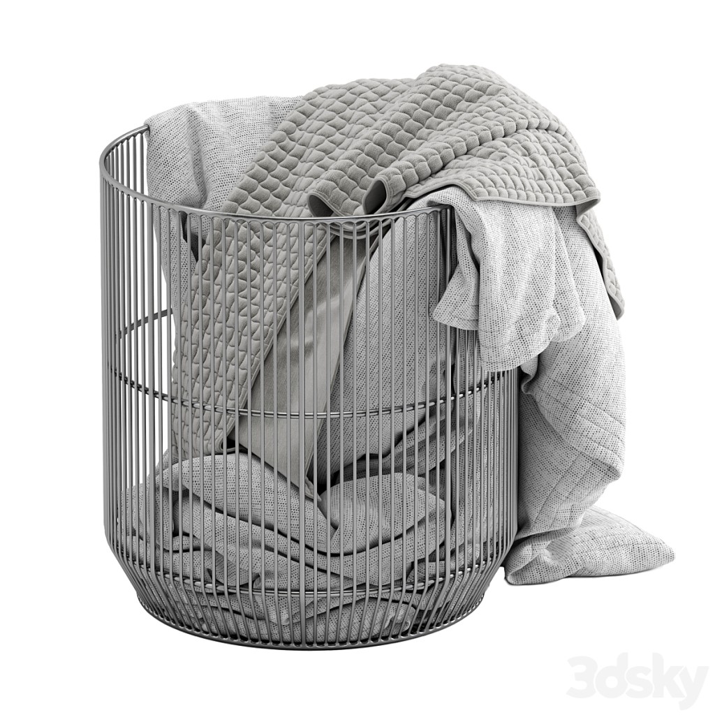 Westelm Metal basket with blanket