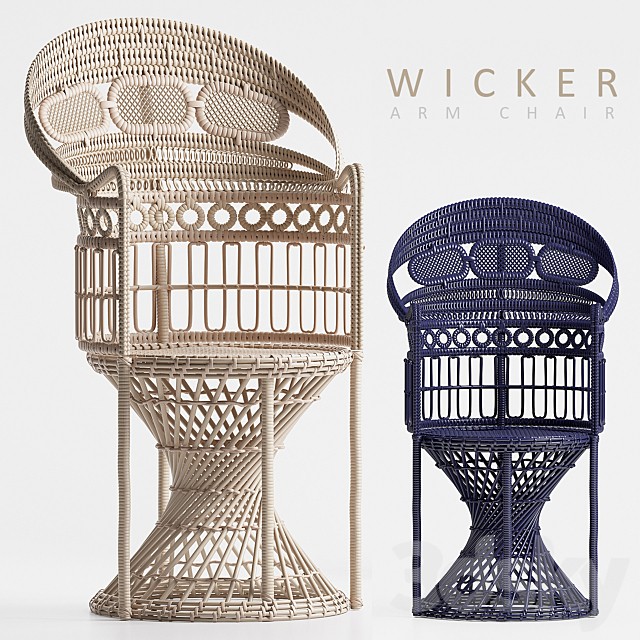 Wicker arm chair 1