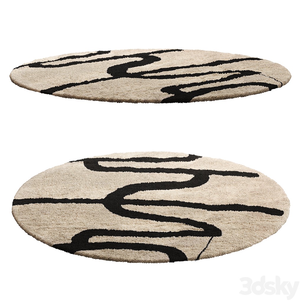 Carpet Coffee Round Rug by Tapis Studio for Hommes Studio