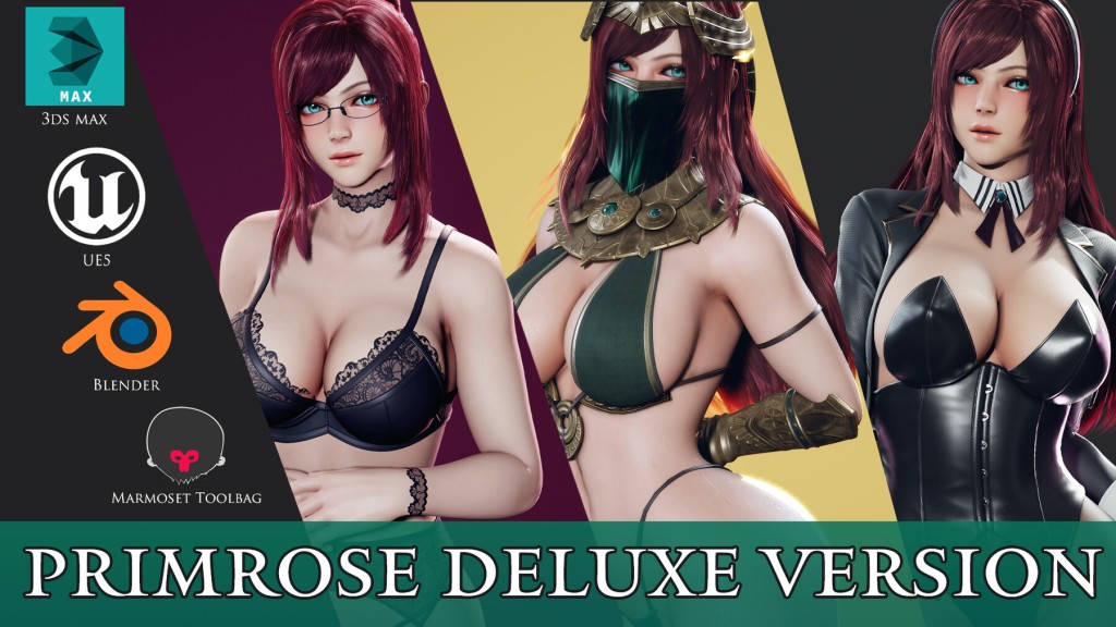 RyanReos Primrose Deluxe edition! Game ready - .blend .fbx. ue5.