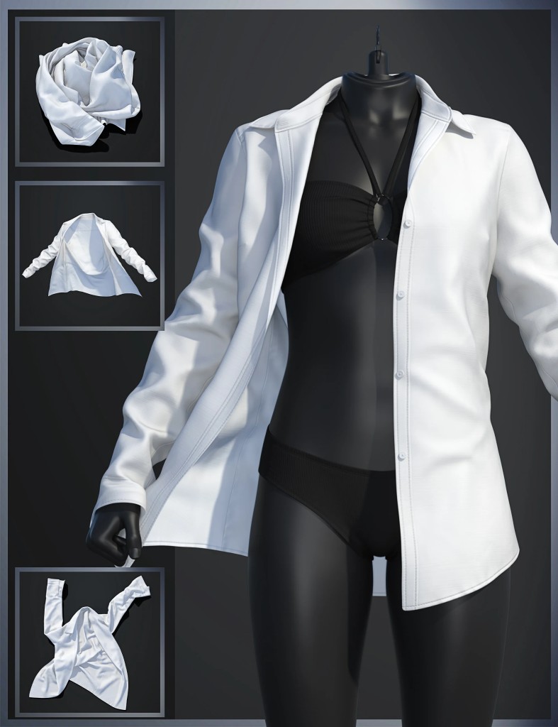 dForce SU Long Sleeve Shirt for Genesis 9