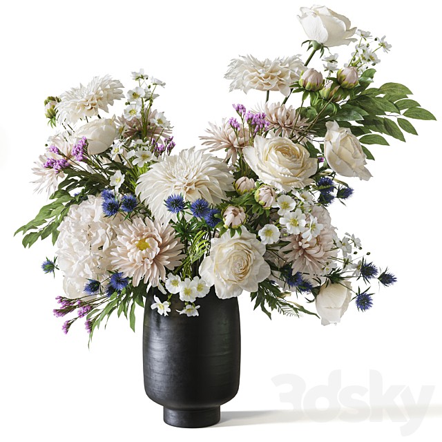 Flower Set 068 dahlia rose chrysanthemum hydrangea