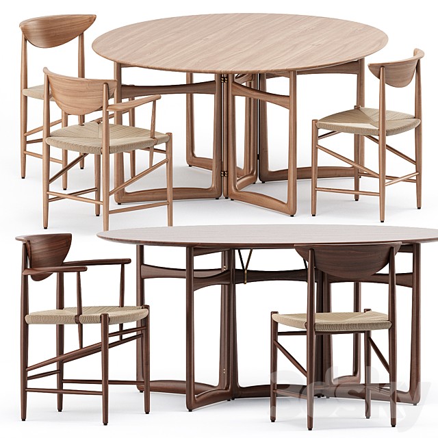 Drawn HM3 and HM4 and Drop Leaf HM6 Table by & TRADITION