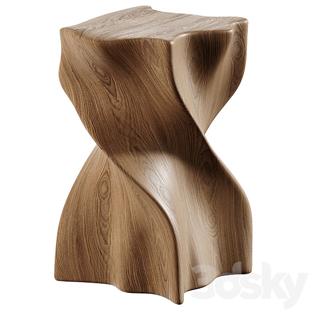 Sculptural Walnut Wood Table 03