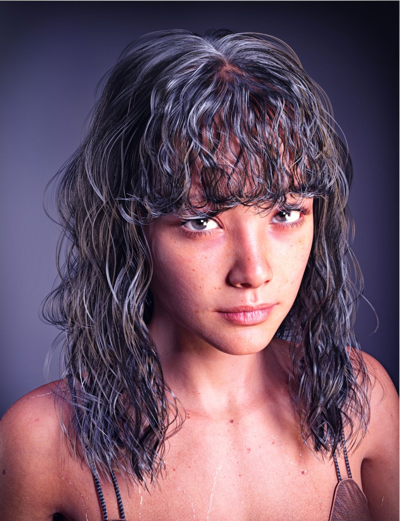 dForce Strand-Based FE Wet Wave Hair for Genesis 9,8 and 8.1