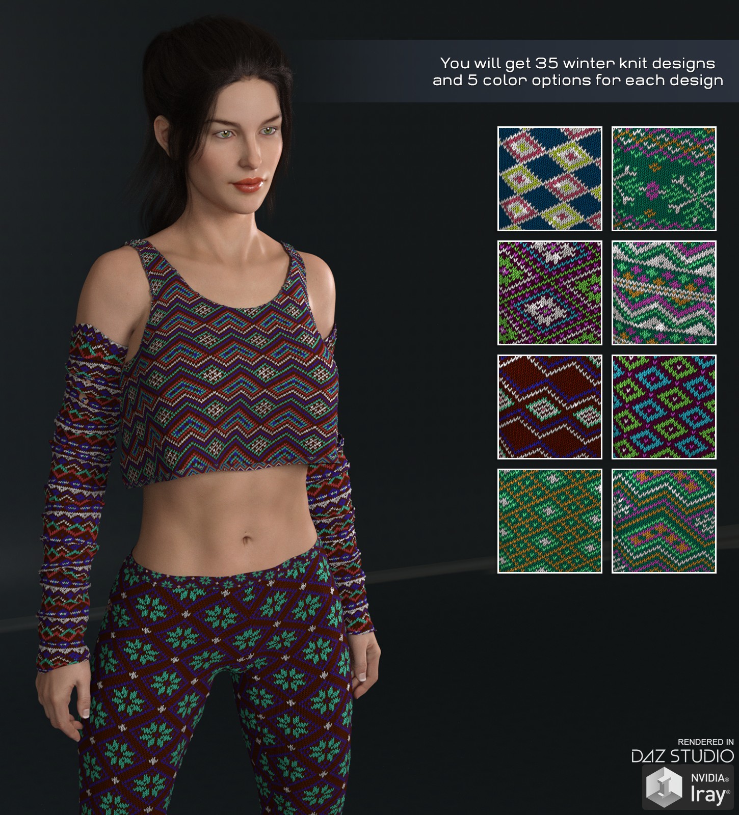 Daz Iray - Winter Knits 2D Graphics 3D Figure Assets Merchant Resources Atenais