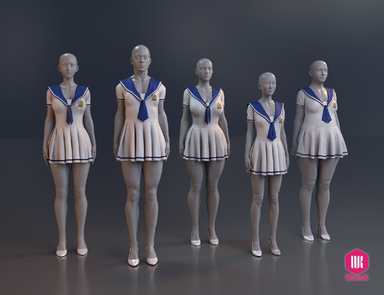 dForce WUK JK Style Short Sleeve Dress for Genesis 8 and 8.1 Female