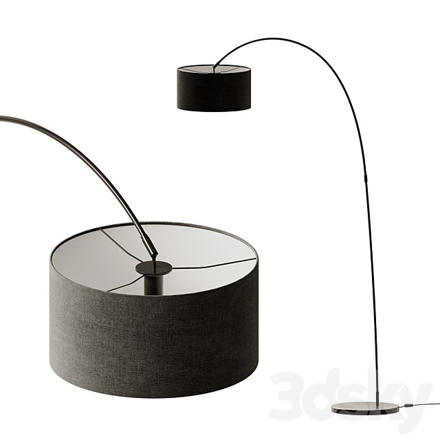 Floor Lamp Faro Papua Black and White