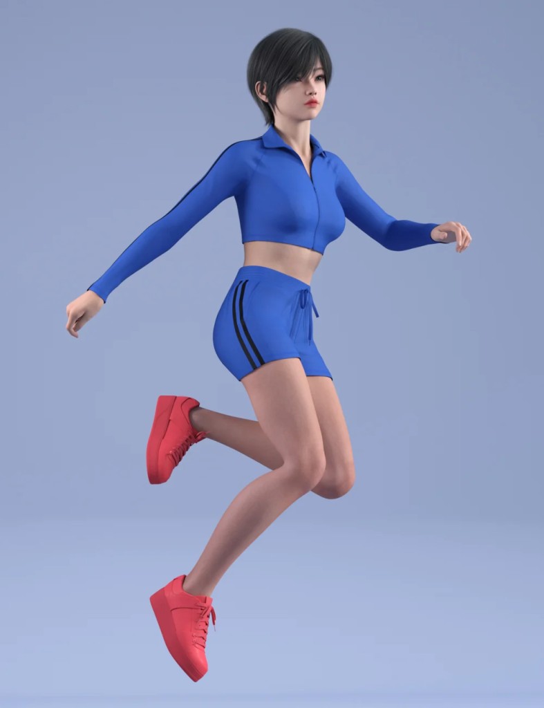 dForce HnC24 Training Shorts Outfit for Genesis 9